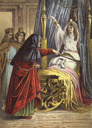 Sleeping Beauty (colour litho)