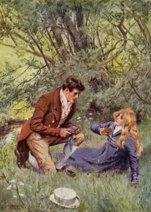 Illustration for The Amateur Gentleman by Jeffery Farnol (colour litho)