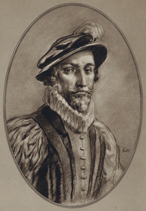 Portraits of Famous Men: Sir Walter Raleigh (litho)