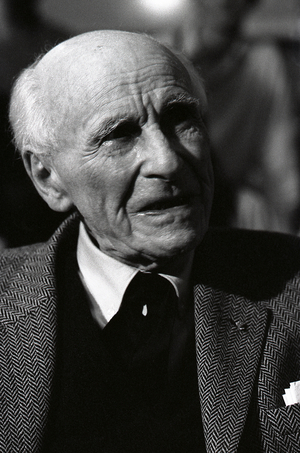Francis Ponge. Portrait photograph taken in Paris, 1982. French poet, 1899-1988.