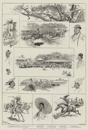 Sketches at the Rangoon Autumn Race-Meeting (engraving)