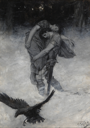 The Saving of King Ingé, 1888 (oil on canvas on board)