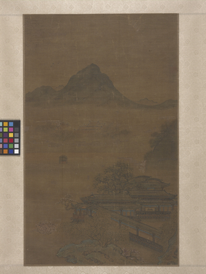 Palatial Pavilions In Spring Mists (ink, colour and gold on silk)
