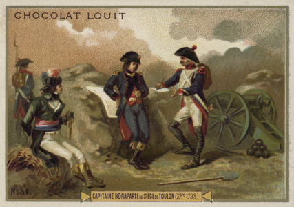 Captain Napoleon Bonaparte at the Siege of Toulon, French Revolutionary Wars, December 1793 (chromolitho)