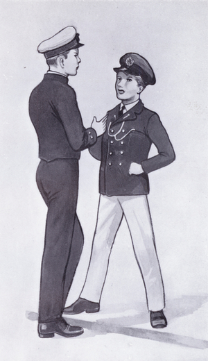 Cadets of the Royal Naval College, Dartmouth, Devon (litho)