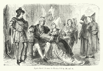 Agnes Sorel at the court of Charles VII of France (engraving)