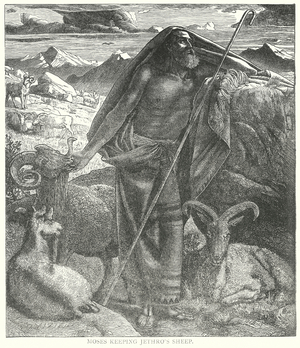 Moses keeping Jethro's Sheep (engraving)