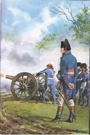 Napoleon at artillery school, illustration from The Story of Napoleon published by Wills and Hepworth Ltd, 1968 (colour litho)
