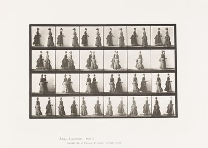 Plate 45. Walking Two Models Meeting, and Partly Turning, 1885 (collotype on paper)