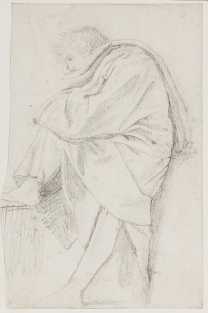 Man wrapped in thought, c.1790 (pencil on paper)