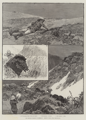 The British Mission to Morocco, Sport in the Atlas Mountains (engraving)
