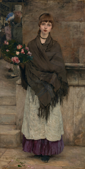 Marchande de fleurs à Londres, 1882 (oil on canvas)