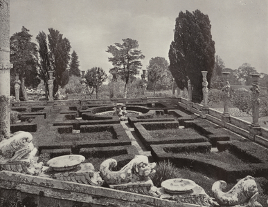 Villa Farnese, Caprarola, The Western Half of Garden (b/w photo)