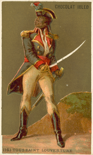 Toussaint Louverture, leader of the Haitian Revolution (chromolitho)