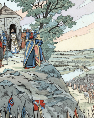 Battle of Bouvines (1214): Philippe Auguste: “My crown in the bravest and most dignified”, 1896 (illustration)