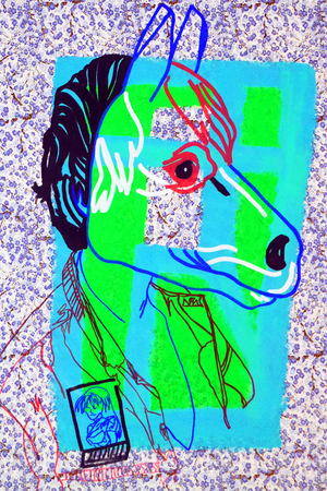 Passager 18, 2020 (acrylic on screen-printed Japanese paper)