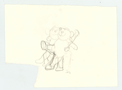 Tubbie walking, 1995 (pencil)