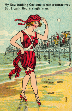 My new bathing costume is rather attractive (colour litho)