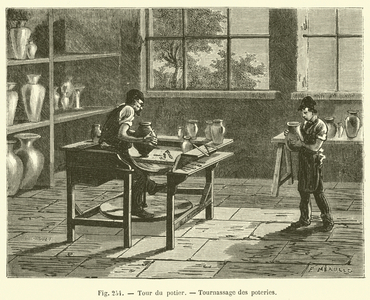 Tour du potier, Tournassage des poteries (engraving)