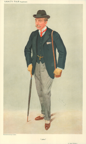 Mr J Reid Walker, John, 12 May 1909, Vanity Fair cartoon (colour litho)