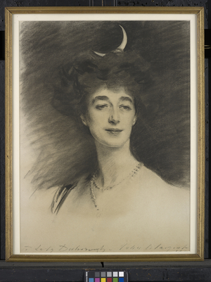 Ethel Anne Priscilla, wife of William Henry, 1st Baron Desborough, 1909 (charcoal on paper)