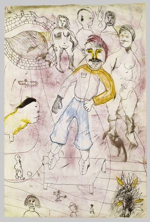 Page from a Sketchbook, 1941 (ink and crayon on paper)
