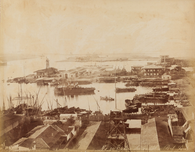 View of Port Said, Suez Canal, c.1893 (b/w photo)