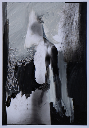 Flight, 2022 (oil on silver gelatin print)