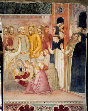 Miracle of the Saint, detail from Saint Peter of Verona Preaching, 1365-67 (fresco)