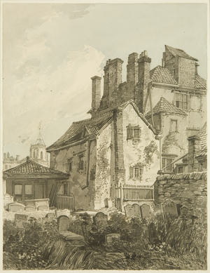 St Nicholas's Churchyard on the Back, 1823 (pencil & watercolour on paper)