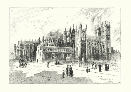 Westminster Abbey from the North-East (litho)