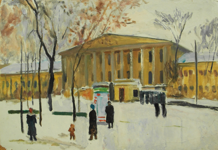 Winter's Day in Moscow, 1968 (oil on card)