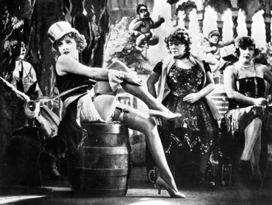 Marlene Dietrich in a film scene from The Blue Angel (Germany 1930) (b/w photo)