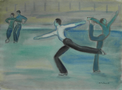 Warm-up - Figure Skating, 1984 (w/c on paper)