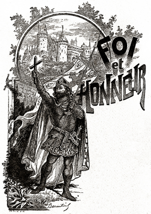 French Knight Departing for the Third Crusade, 1900s (engraving)