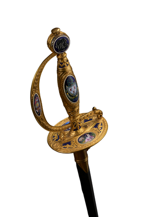 Small-sword and scabbard, 1795 (steel, gold, jewels & enamel)