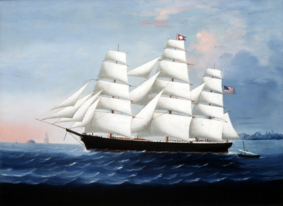 The Ship "Edith" in Hong Kong Harbor, c.1880 (oil on canvas)