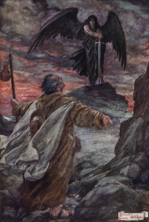 Scene from Prospice by Robert Browning (colour litho)