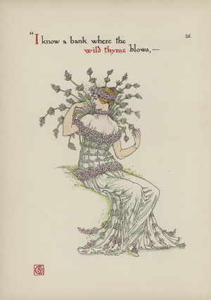 Flowers from Shakespeare's Garden (colour litho)