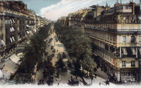 Paris: the boulevard Montmartre, postcard, c. 1905