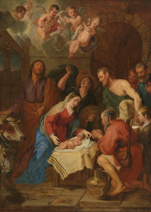 The Adoration of the Shepherds, c.1640-1650 (oil on canvas)