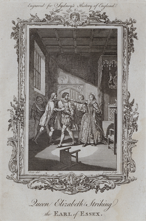 Queen Elizabeth Striking the Earl of Essex (engraving)