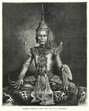 Siamese comedian acting the part of a nobleman (engraving)