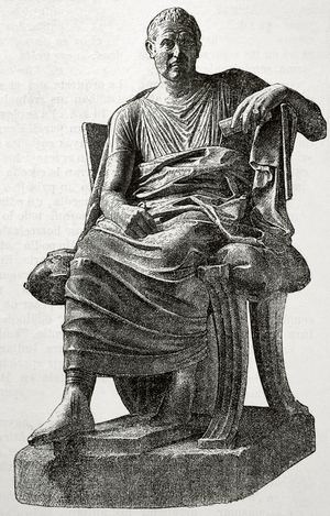 Menander (342/41-290 BC). Greek dramatist. Portrait (engraving)