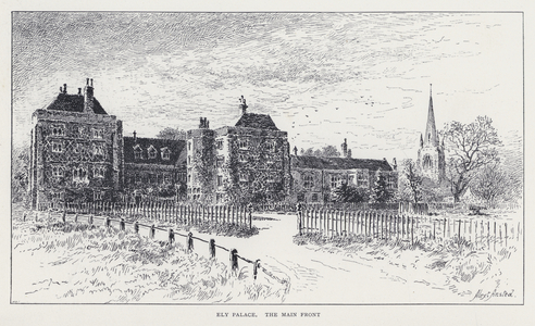 Ely Palace, The Main Front (engraving)