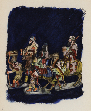 Old toy painted by Walter Trier (colour litho)