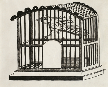 Bird in a Cage, 1946 (ink on paper)