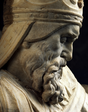 Renaissance - Sculpture: Mausoleum of Giulio II - Giulio II - visage - San Pietro in Vincoli, Rome, Italy
