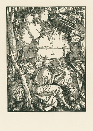 Saint Jerome in the Cavern, 1512 (woodcut)