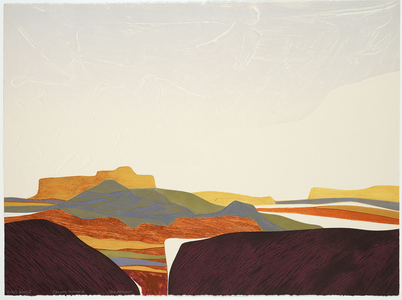 Canyon Morning, 1980 (colour collagraph on cream wove paper)